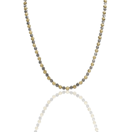 Collana Oro Giallo, Oro Brunito Oro 18 carati Girocollo Milleluci Solo Oro cm.60 Sfera 6 mm
