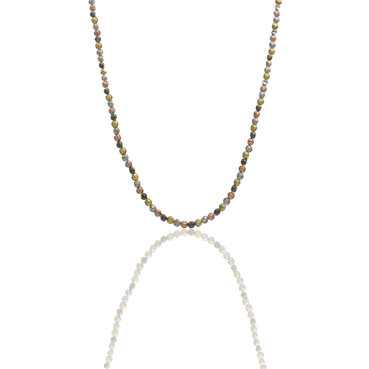 Collana Oro Bianco, Oro Giallo, Oro Rosa, Oro Brunito Oro 18 carati Girocollo Milleluci Solo Oro cm.50 Sfera 4 mm