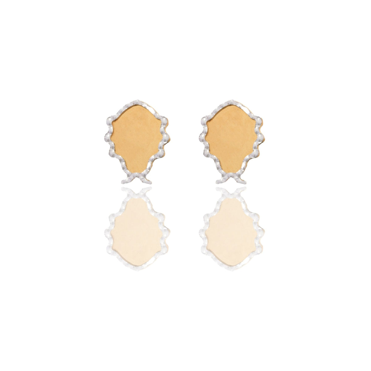 Orecchini Oro Giallo Oro Bianco Oro 18 carati Coccinella Con Contorno Solo Oro