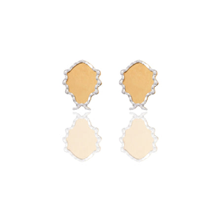 Orecchini Oro Giallo Oro Bianco Oro 18 carati Coccinella Con Contorno Solo Oro