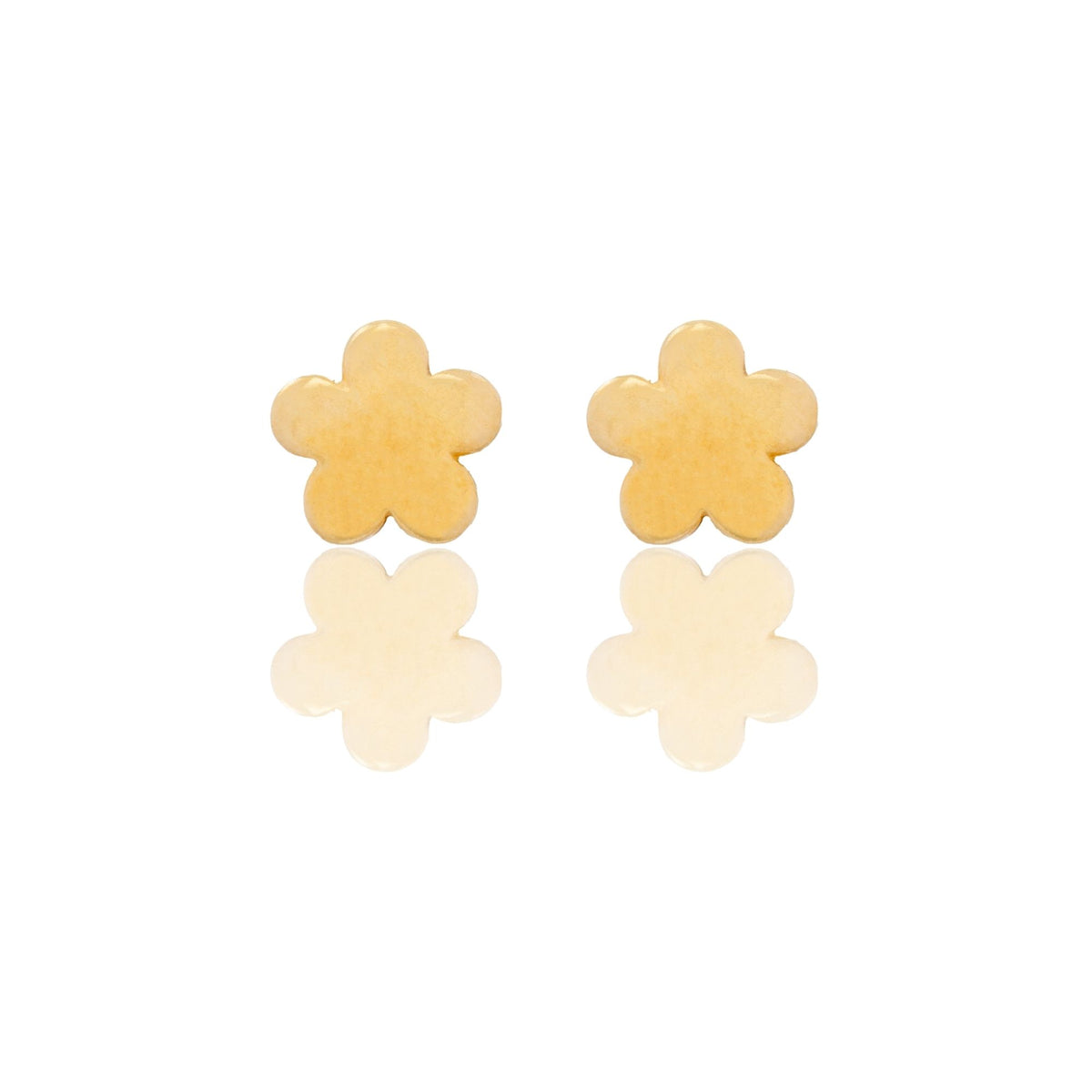 Orecchini Oro Giallo Oro 18 carati Fiore Bombato Solo Oro