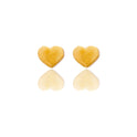 Orecchini Oro Giallo Oro 18 carati Cuore Bombato Solo Oro