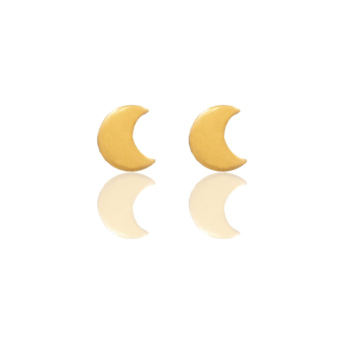 Orecchini Oro Giallo Oro 18 carati Luna Bombata Solo Oro