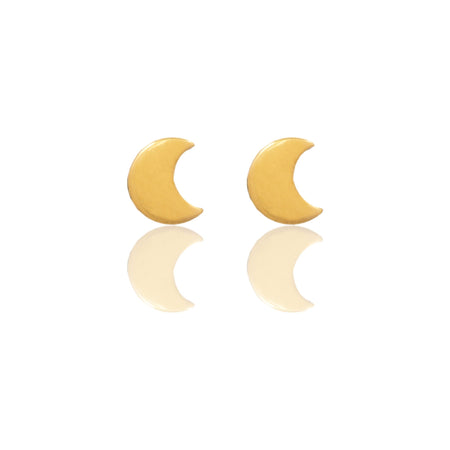 Orecchini Oro Giallo Oro 18 carati Luna Bombata Solo Oro