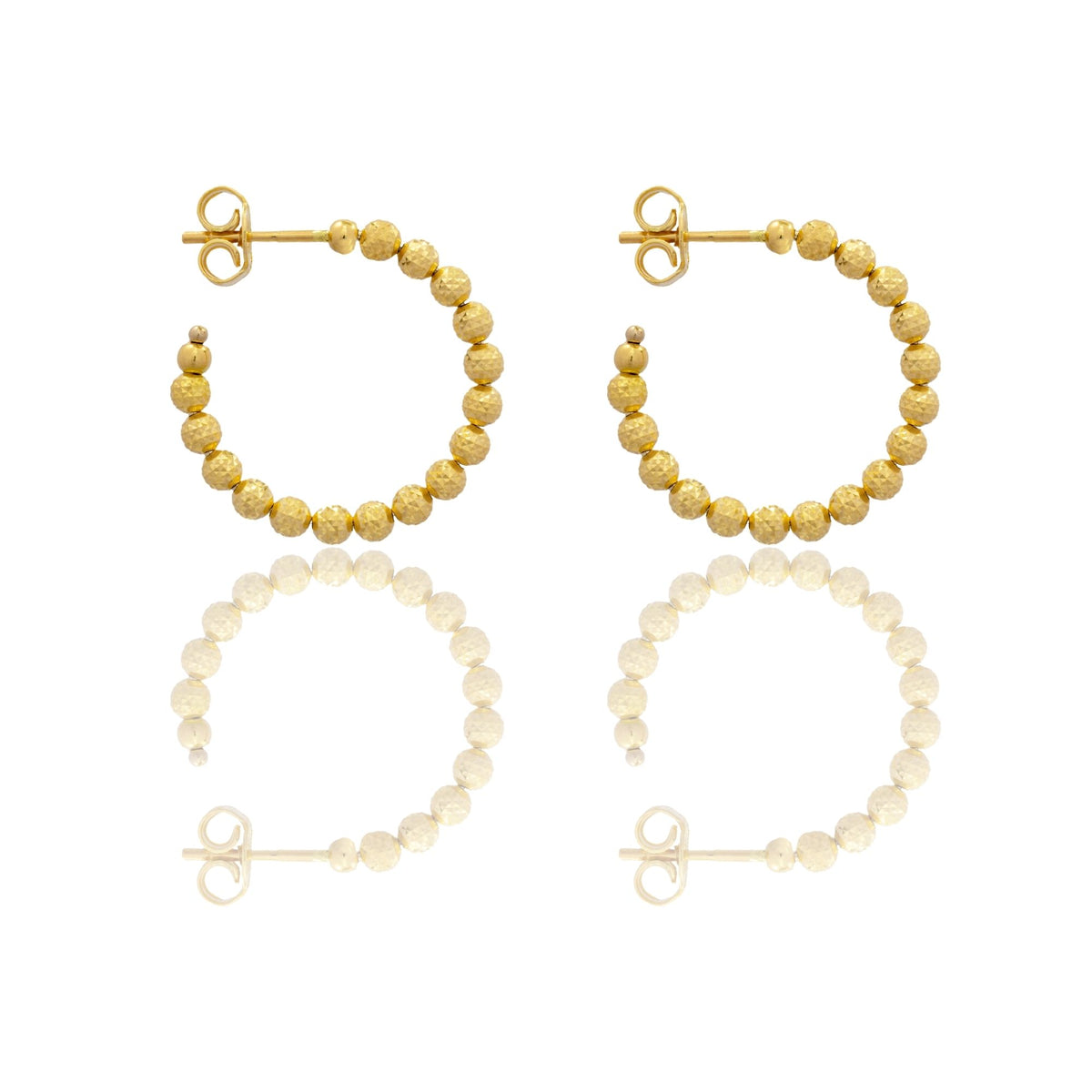 Orecchini Oro Giallo Oro 18 carati Cerchi Milleluci Solo Oro diametro esterno cm.2 diametro sfera mm.3