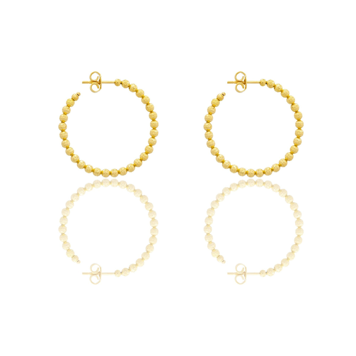 Orecchini Oro Giallo Oro 18 carati Cerchi Milleluci Solo Oro diametro esterno cm.3 diametro sfera mm.3