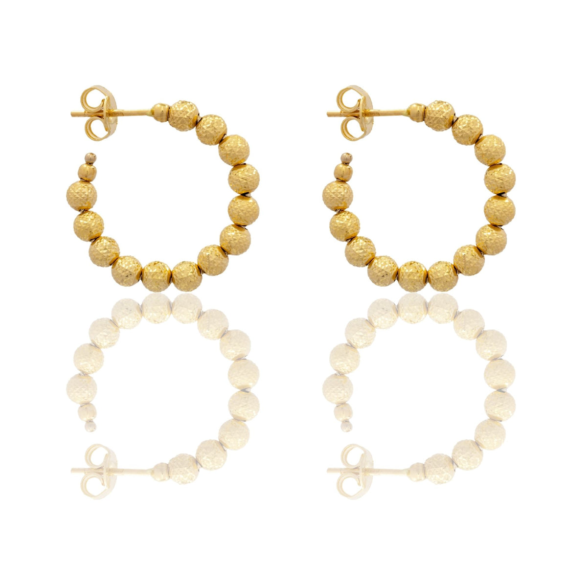 Orecchini Oro Giallo Oro 18 carati Cerchi Milleluci Solo Oro diametro esterno cm.2diametro sfera mm.4