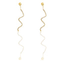 Orecchini Oro Giallo Oro Bianco Oro 18 carati Spirale Sfera Slash Solo Oro Lunghezza cm. 5 sfera mm. 2