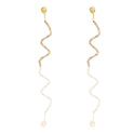 Orecchini Oro Giallo Oro Bianco, Oro Rosa Oro 18 carati Spirale Sfera Slash Solo Oro Lunghezza cm. 5 sfera mm. 2