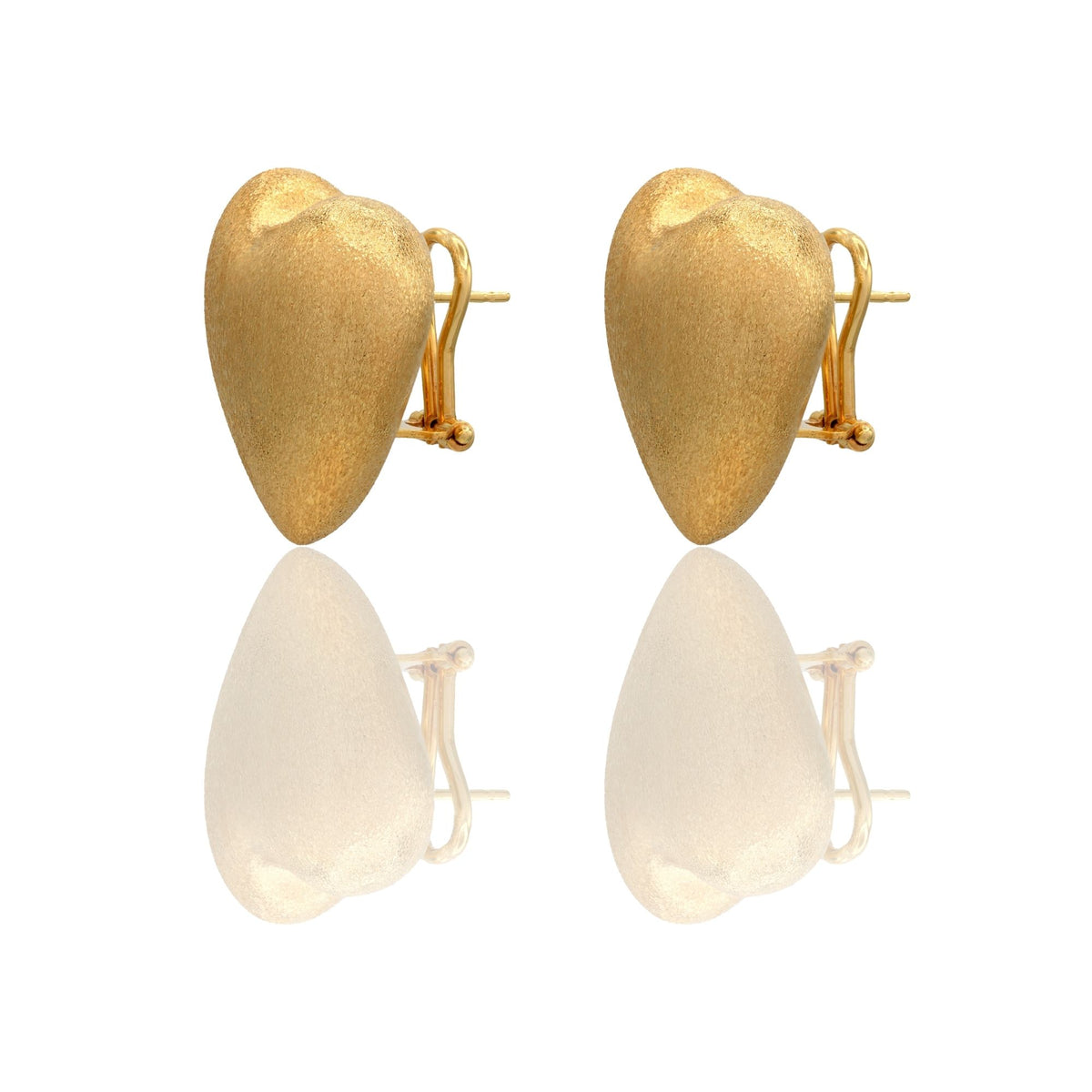 Orecchini Oro Giallo Oro 18 carati Cuore Aqua Solo Oro