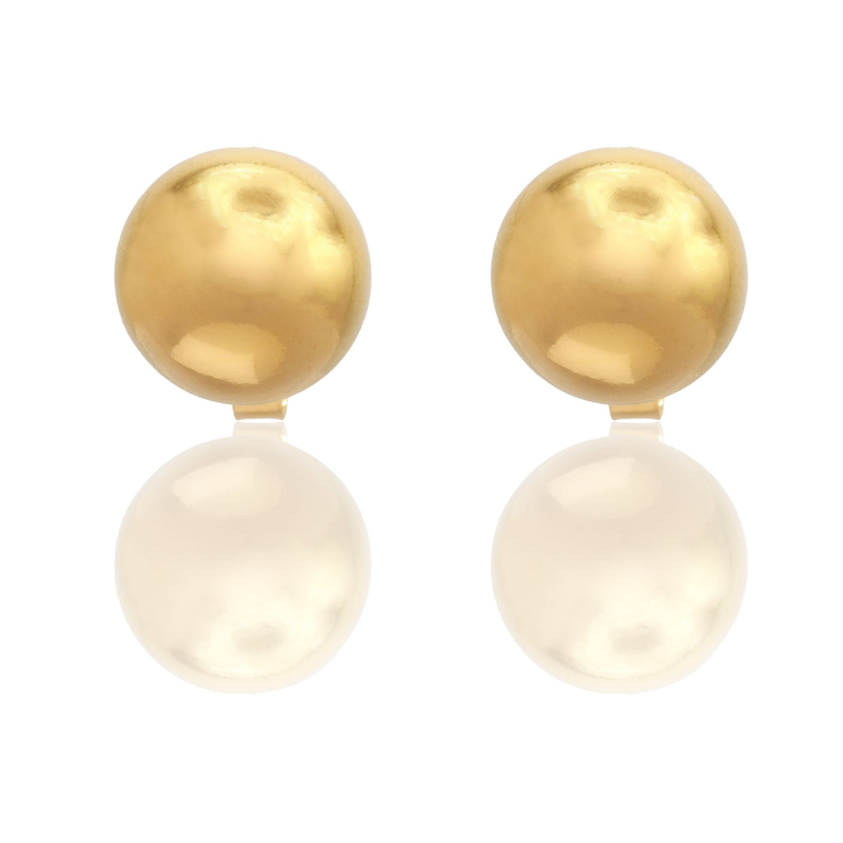 Orecchini Oro Giallo Oro 18 carati Sfera a toppa Solo Oro mm. 6