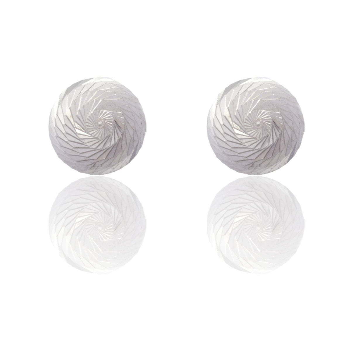 Orecchini Oro Bianco Elettroformato Sfera Slash Solo Oro