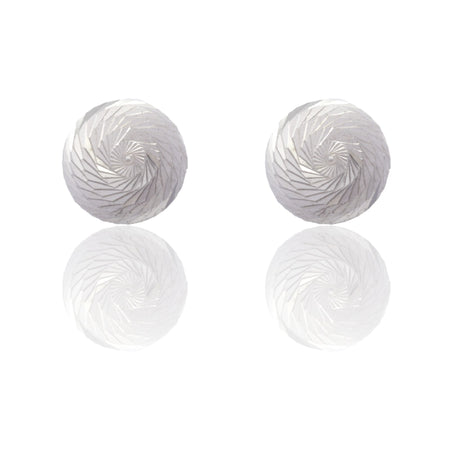 Orecchini Oro Bianco Elettroformato Sfera Slash Solo Oro