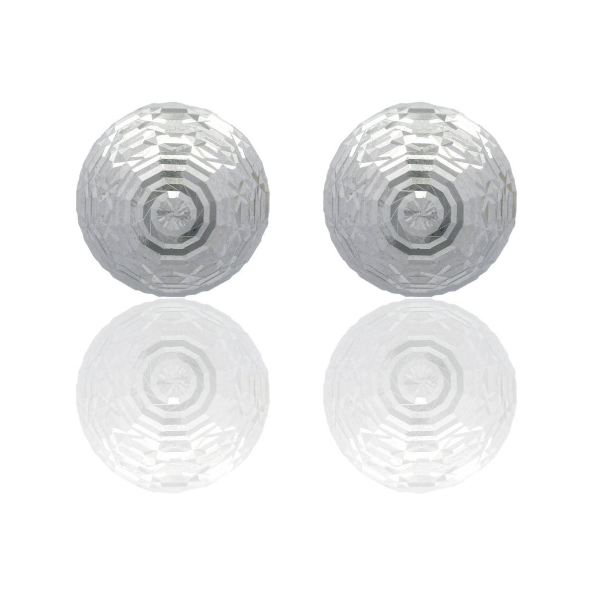 Orecchini Oro Bianco Oro 18 carati Sfera a toppa Solo Oro mm. 10