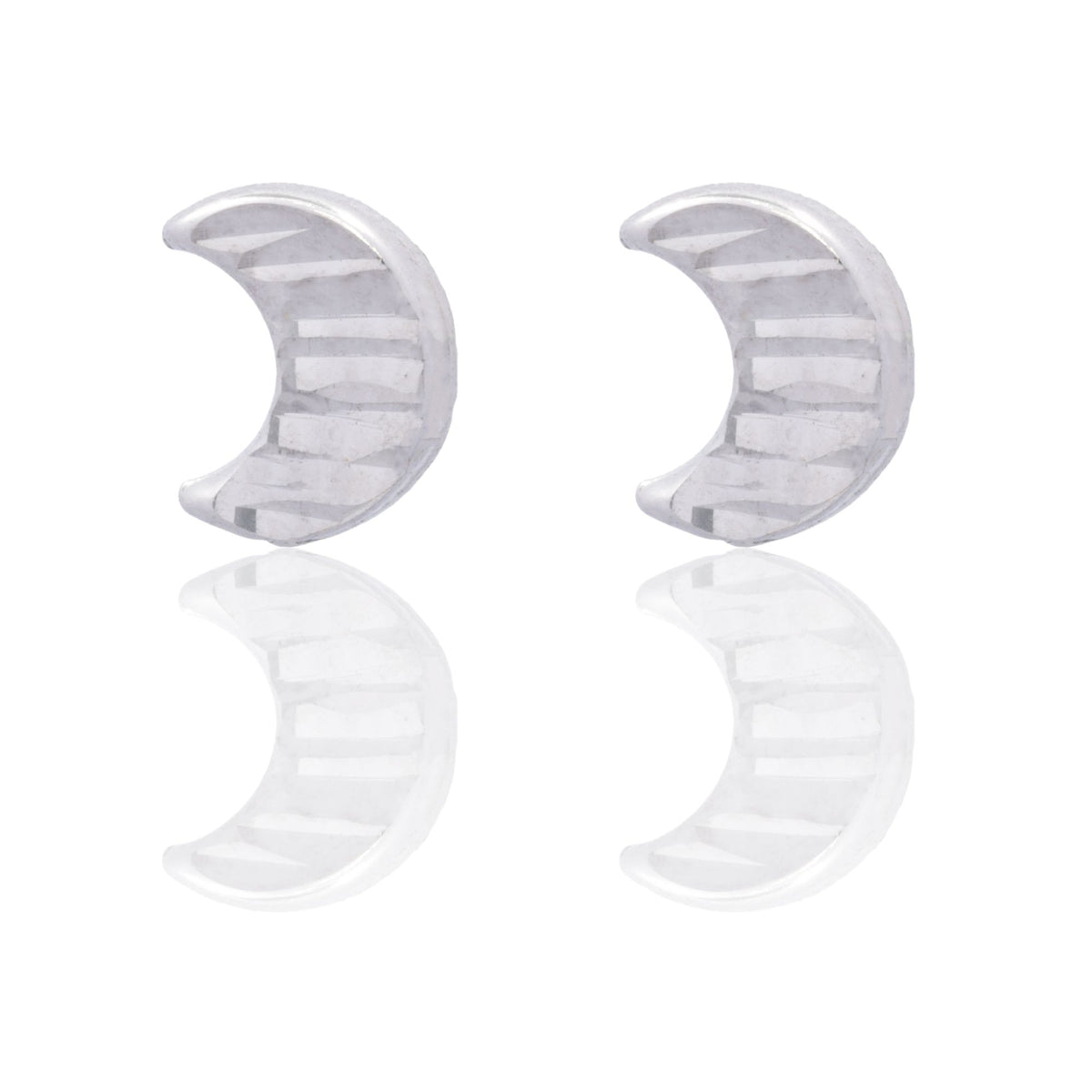 Orecchini Oro Bianco Oro 18 carati Luna Solo Oro