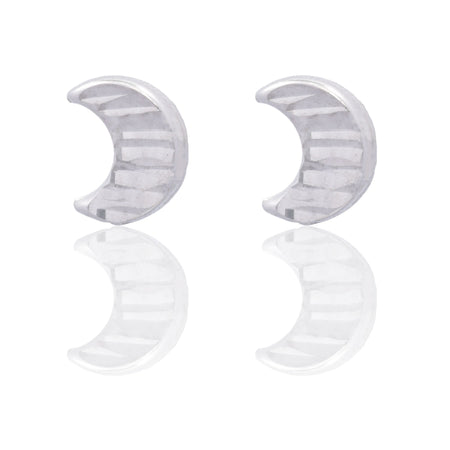 Orecchini Oro Bianco Oro 18 carati Luna Solo Oro