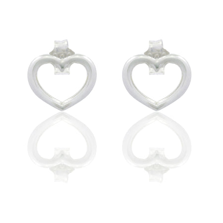 Orecchini Oro Bianco Oro 18 carati Cuore Solo Oro