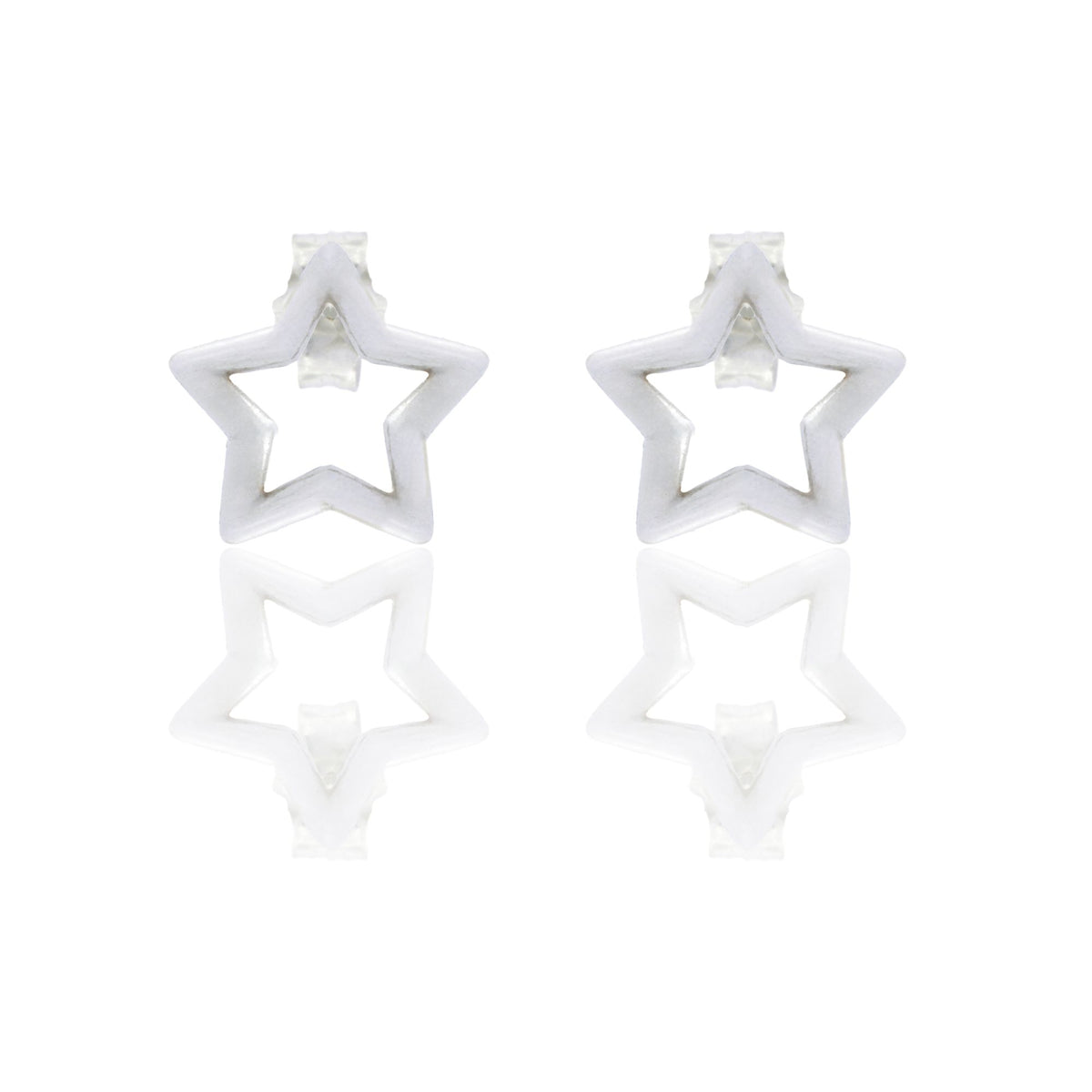 Orecchini Oro Bianco Oro 18 carati Stella Solo Oro