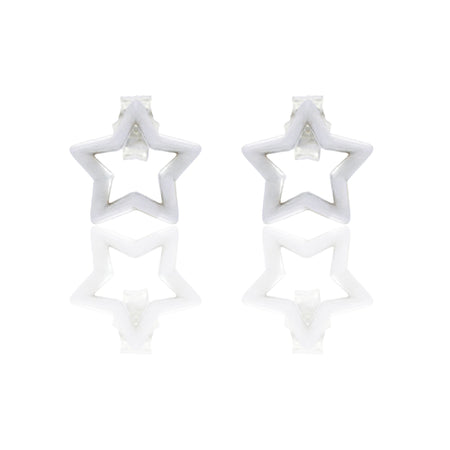 Orecchini Oro Bianco Oro 18 carati Stella Solo Oro