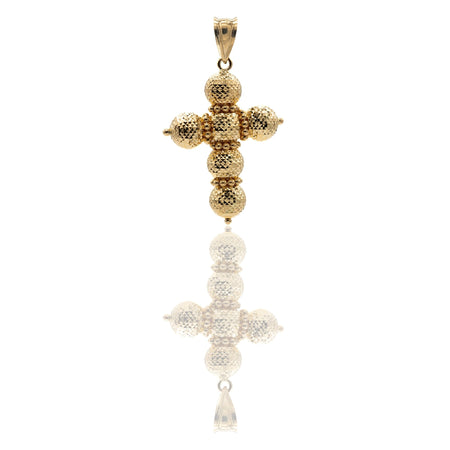 Ciondolo Oro Giallo Oro 18 carati Croce Milleluci Solo Oro cm.4,7x2,5; Sfera diam. mm. 8