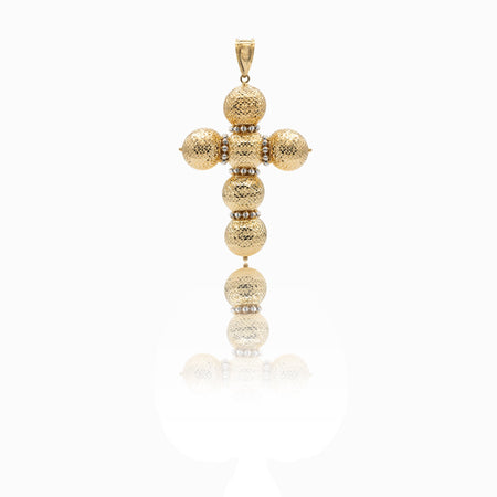 Ciondolo Oro Giallo Oro Bianco Oro 18 carati Croce Milleluci Solo Oro cm.7x4,5