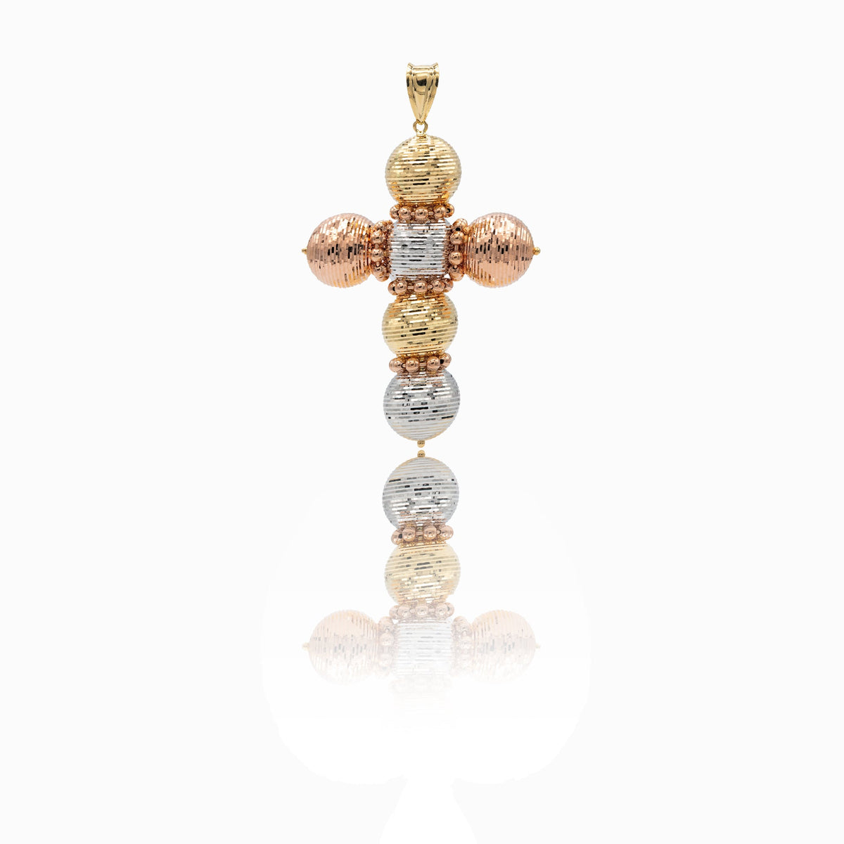Ciondolo Oro Bianco, Oro Giallo, Oro Rosa Oro 18 carati Croce Milleluci Solo Oro 