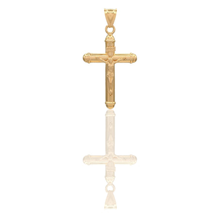 Ciondolo Oro Giallo Oro 18 carati Croce Cristo bombata Solo Oro cm.3,1x1,7
