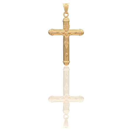 Ciondolo Oro Giallo Oro 18 carati Croce Cristo Pagnottella Solo Oro cm.4,2x2,5