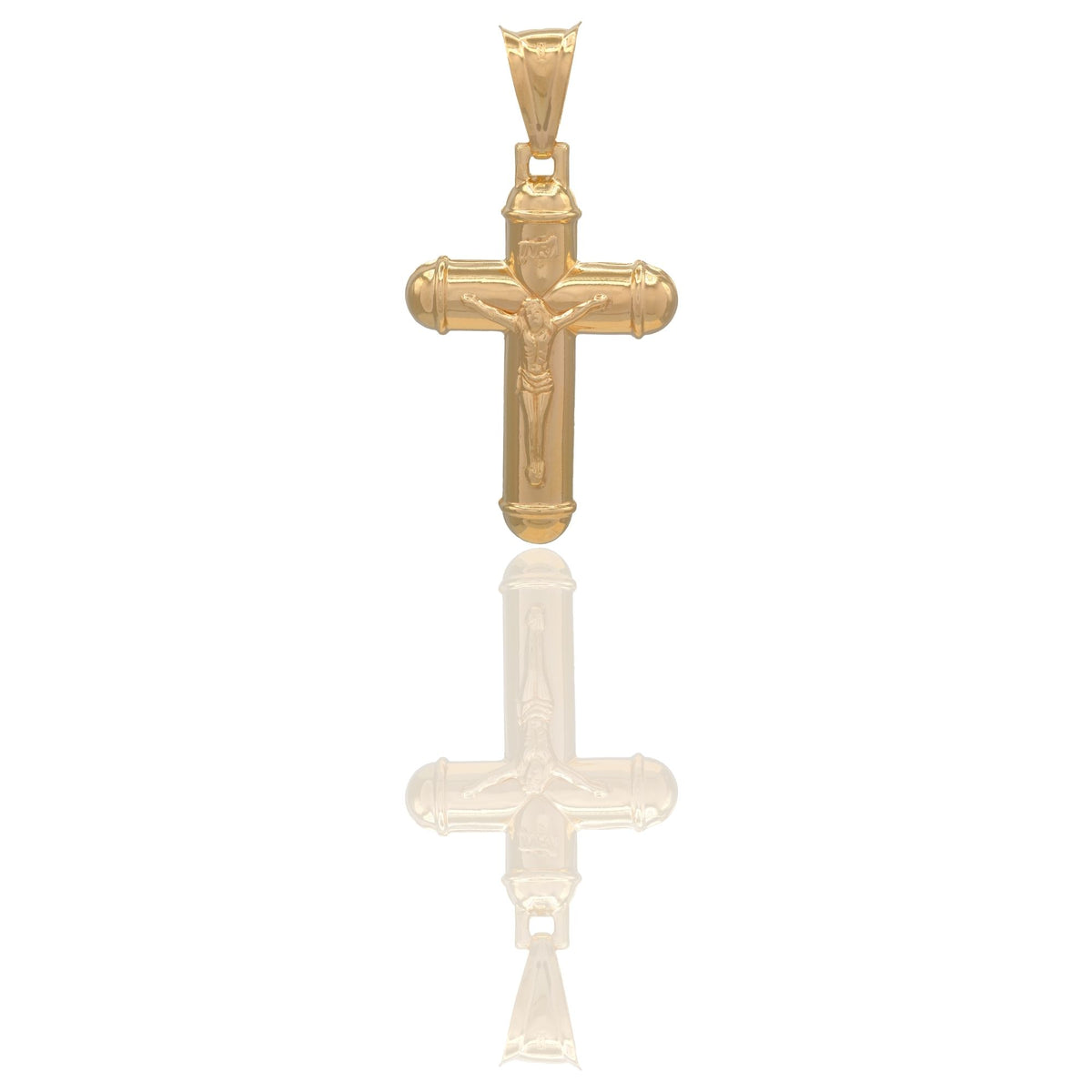 Ciondolo Oro Giallo Oro 18 carati Croce Cristo Pagnottella Solo Oro