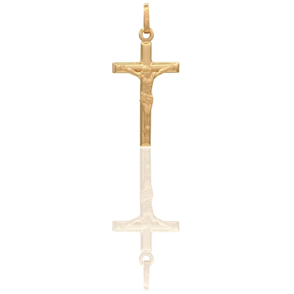 Ciondolo Oro Giallo Oro 18 carati Croce Cristo Tubolare Solo Oro cm.3,2x1,5