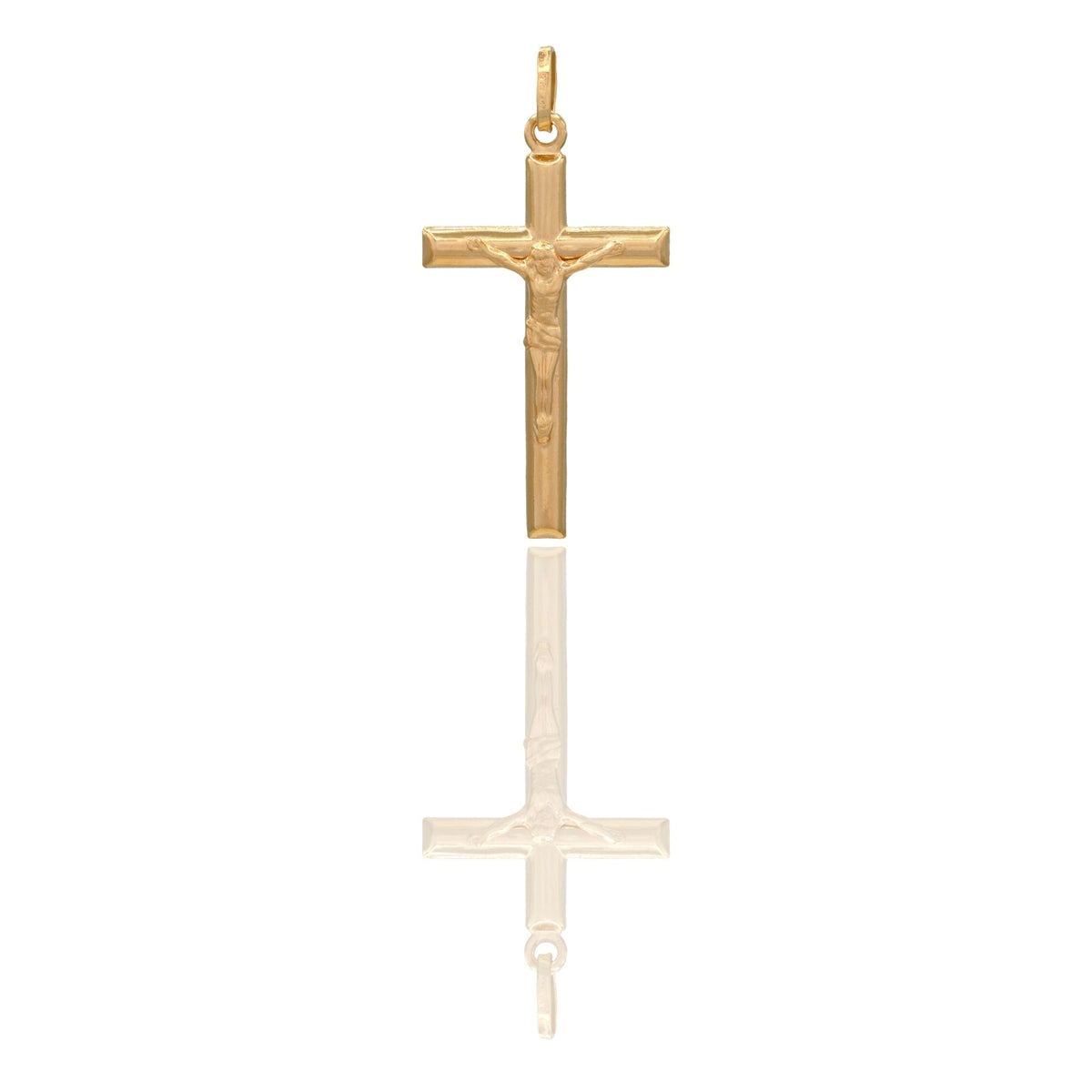 Ciondolo Oro Giallo Oro 18 carati Croce Cristo Tubolare Solo Oro cm.3,9x2