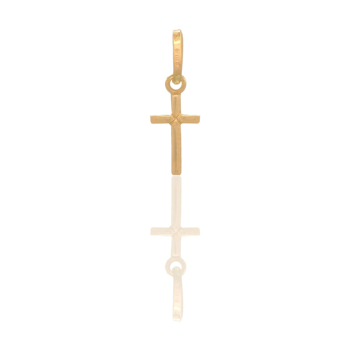 Ciondolo Oro Giallo Oro 18 carati Croce Tubolare Solo Oro cm.1,8x0,6