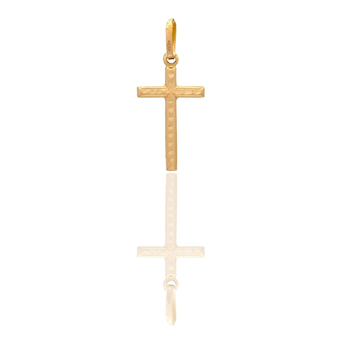 Ciondolo Oro Giallo Oro 18 carati Croce Tubolare Solo Oro cm.3,2x1,5