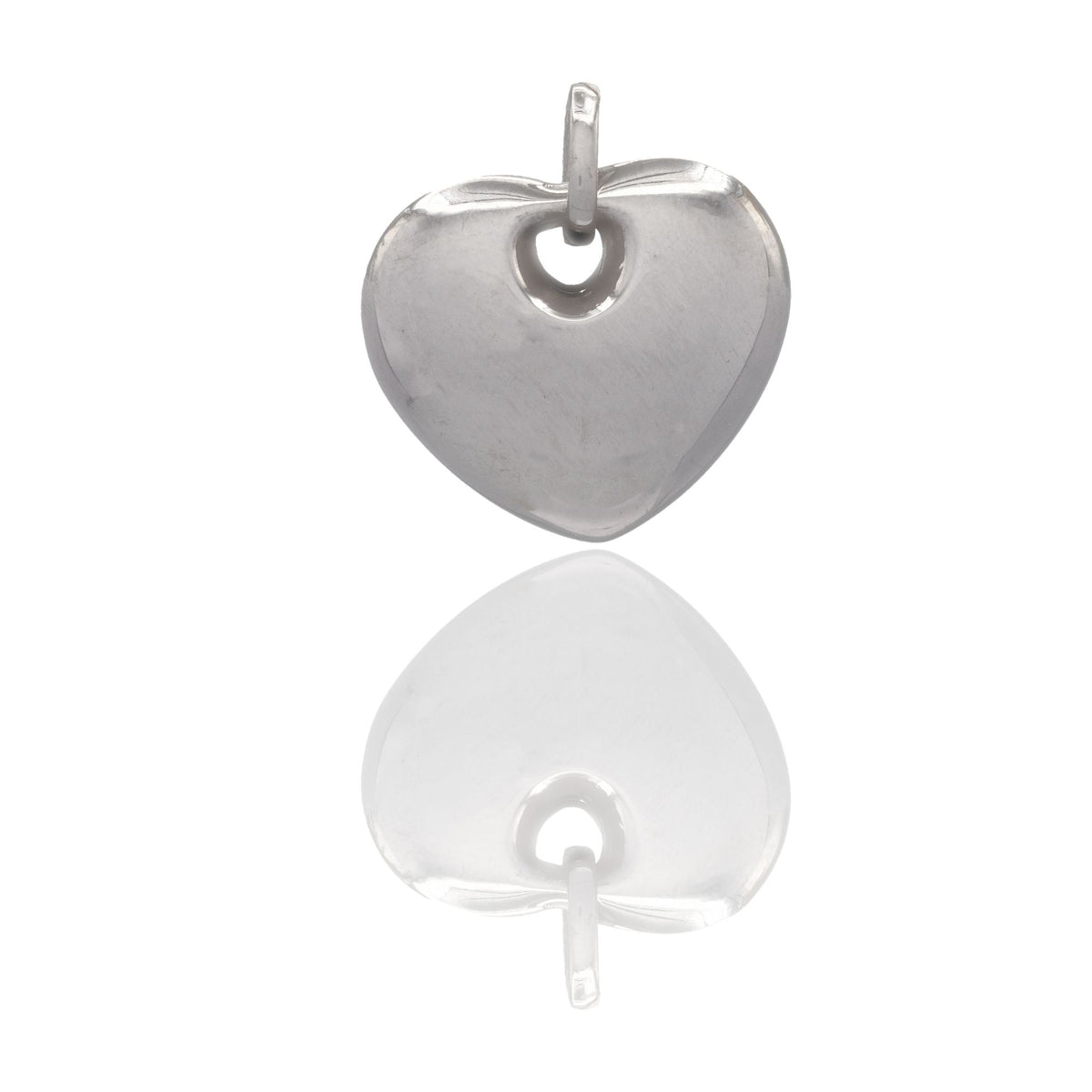 Ciondolo Oro Bianco Oro 18 carati Cuore Piatto Solo Oro cm.1,8