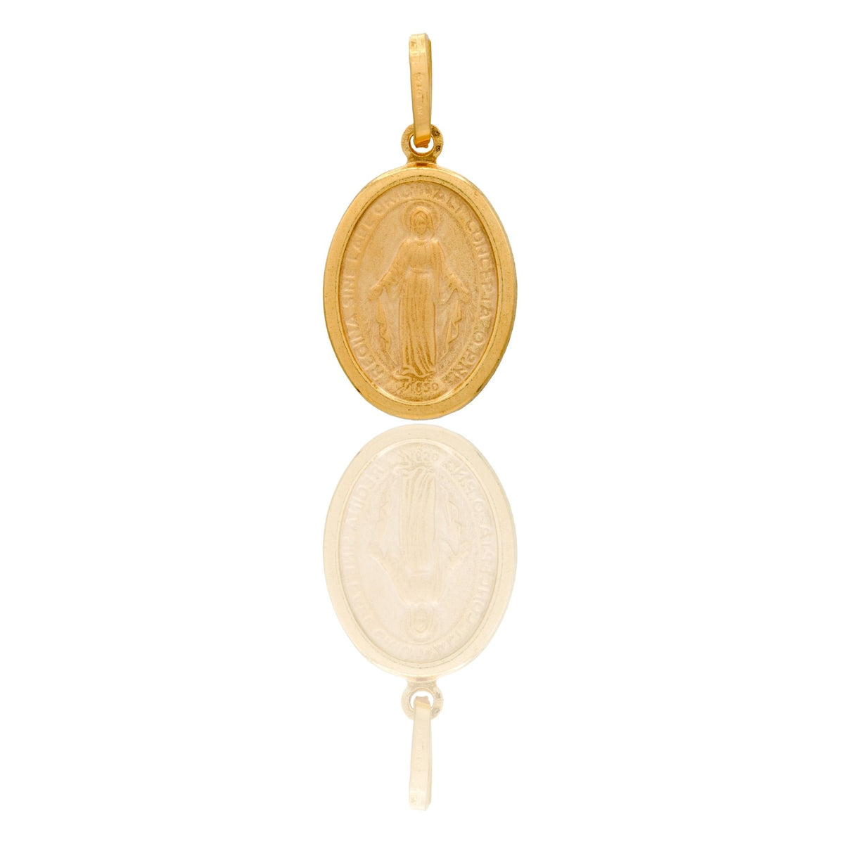 Ciondolo Oro Giallo Oro 18 carati Madonna Miracolosa  Solo Oro cm.2,3