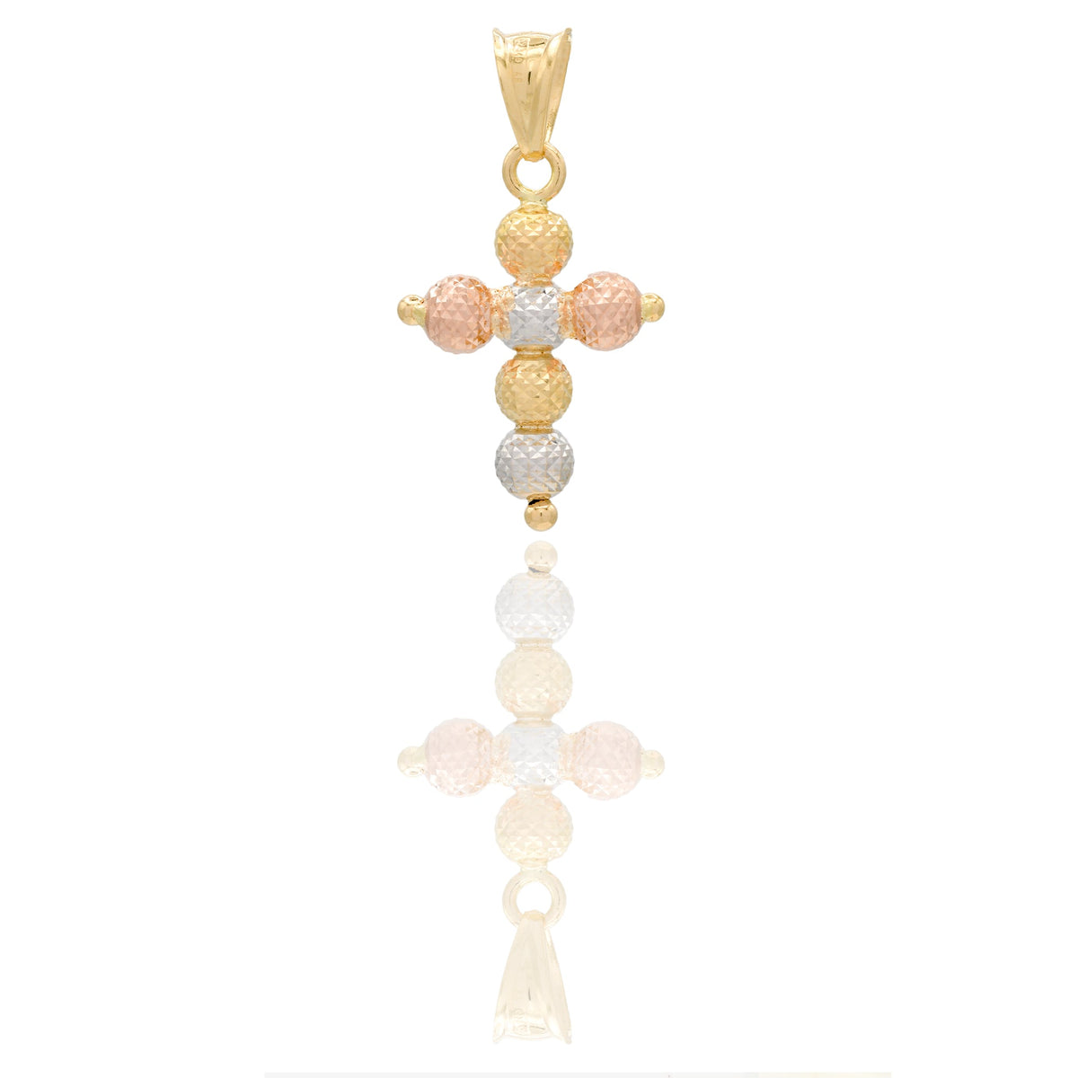 Ciondoli Oro Giallo, Oro Bianco, Oro Rosa Sfaccettata, Sfere  Solo Oro cm.2,5x1,3; Sfera diam. mm. 4