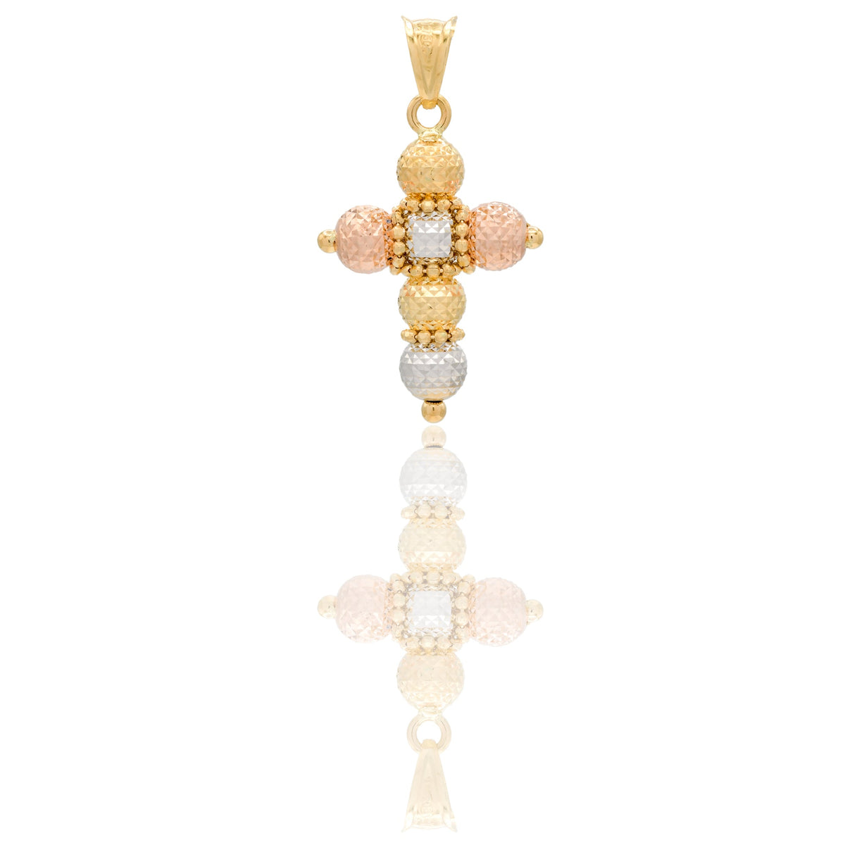 Ciondoli Oro Giallo, Oro Bianco, Oro Rosa Sfaccettata, Sfere  Solo Oro cm.3x1,5; Sfera diam. mm. 5
