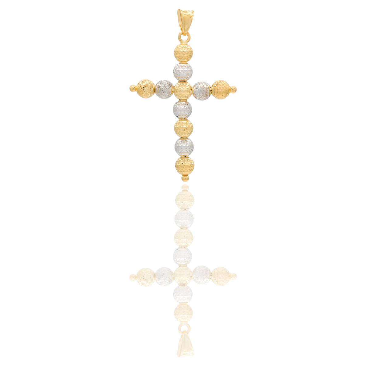 Ciondoli Oro Giallo, Oro Bianco Sfaccettata, Sfere  Solo Oro cm.4,3x2,8; Sfera diam. mm. 5