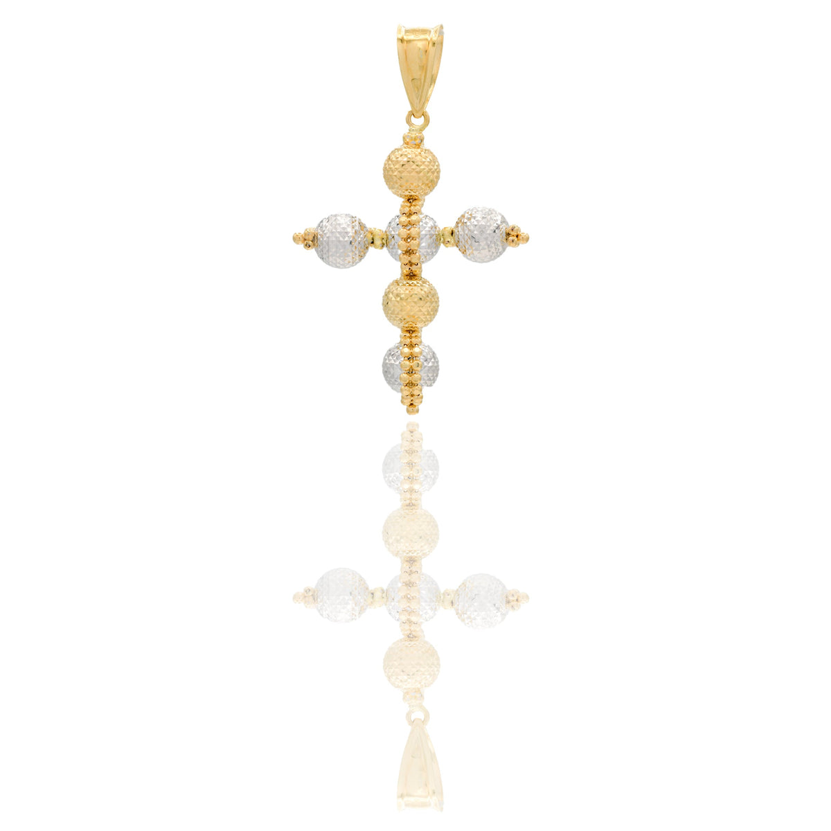 Ciondoli Oro Giallo, Oro Bianco Sfaccettata, Sfere  Solo Oro cm.5,3x3; Sfera diam. mm. 7,7