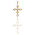 Ciondoli Oro Giallo, Oro Bianco Sfaccettata, Sfere  Solo Oro cm.6x3,8; Sfera diam. mm. 9,7