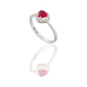 ANELLO DONNA CUORE CENTRO E CONTORNO