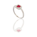 ANELLO DONNA QUADRATO CENTRO E CONTORNO