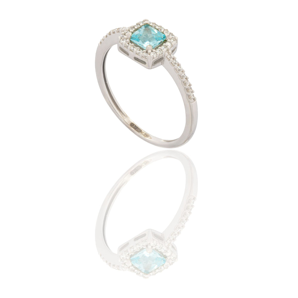 ANELLO DONNA QUADRATO CENTRO E CONTORNO