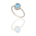 ANELLO DONNA OVALE CENTRO E CONTORNO