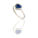 ANELLO DONNA CUORE CON CONTORNO PAVE'