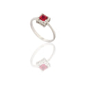 ANELLO DONNA QUADRATO CENTRO E CONTORNO