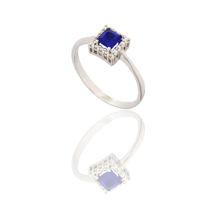 ANELLO DONNA QUADRATO CENTRO E CONTORNO