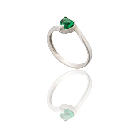 ANELLO DONNA SOLITARIO CUORE GAMBO A ONDA