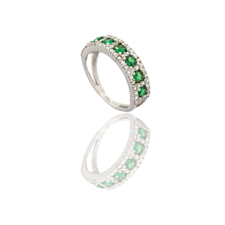 ANELLO DONNA VERETTA 7 PIETRE DOPPIO GAMBO