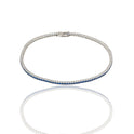 Oro Bianco Oro 18 carati Tennis rigido Zirconi blu lunghezza 20cm